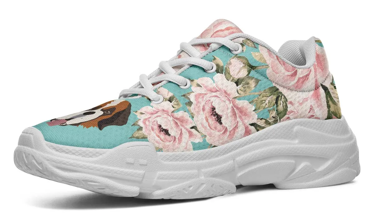 Floral Saint Bernard Chunky Sneakers