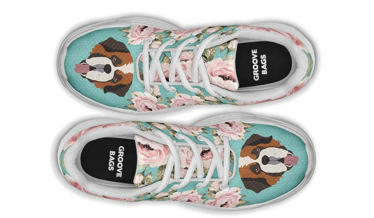 Floral Saint Bernard Chunky Sneakers