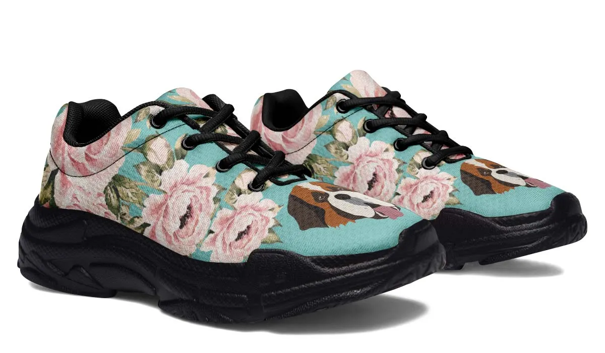 Floral Saint Bernard Chunky Sneakers