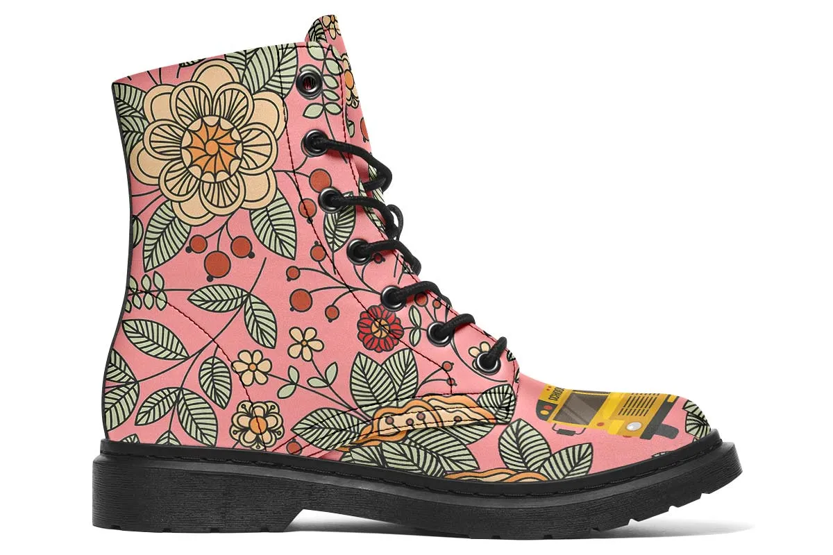Floral School Bus Boots
