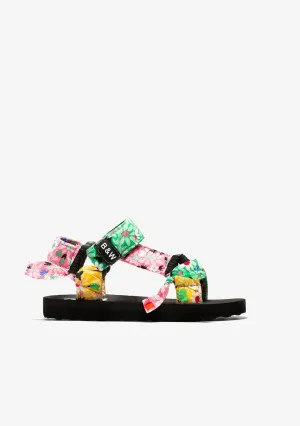 Girl's Multicolour Flowers Sandals B&W