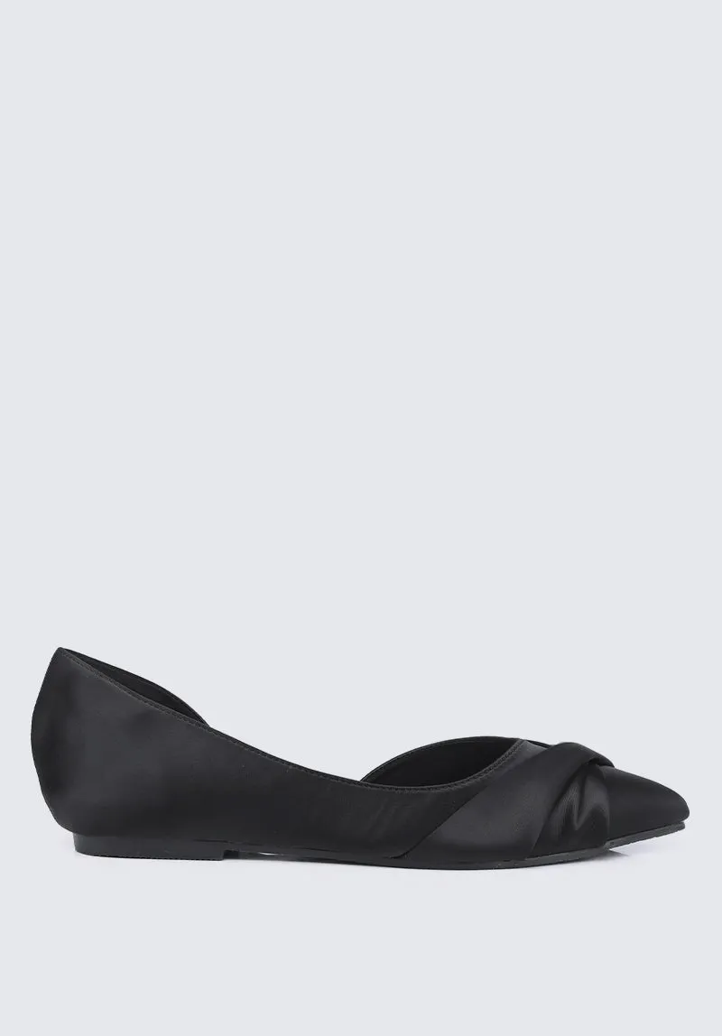 Grace Comfy Ballerina In Black Satin