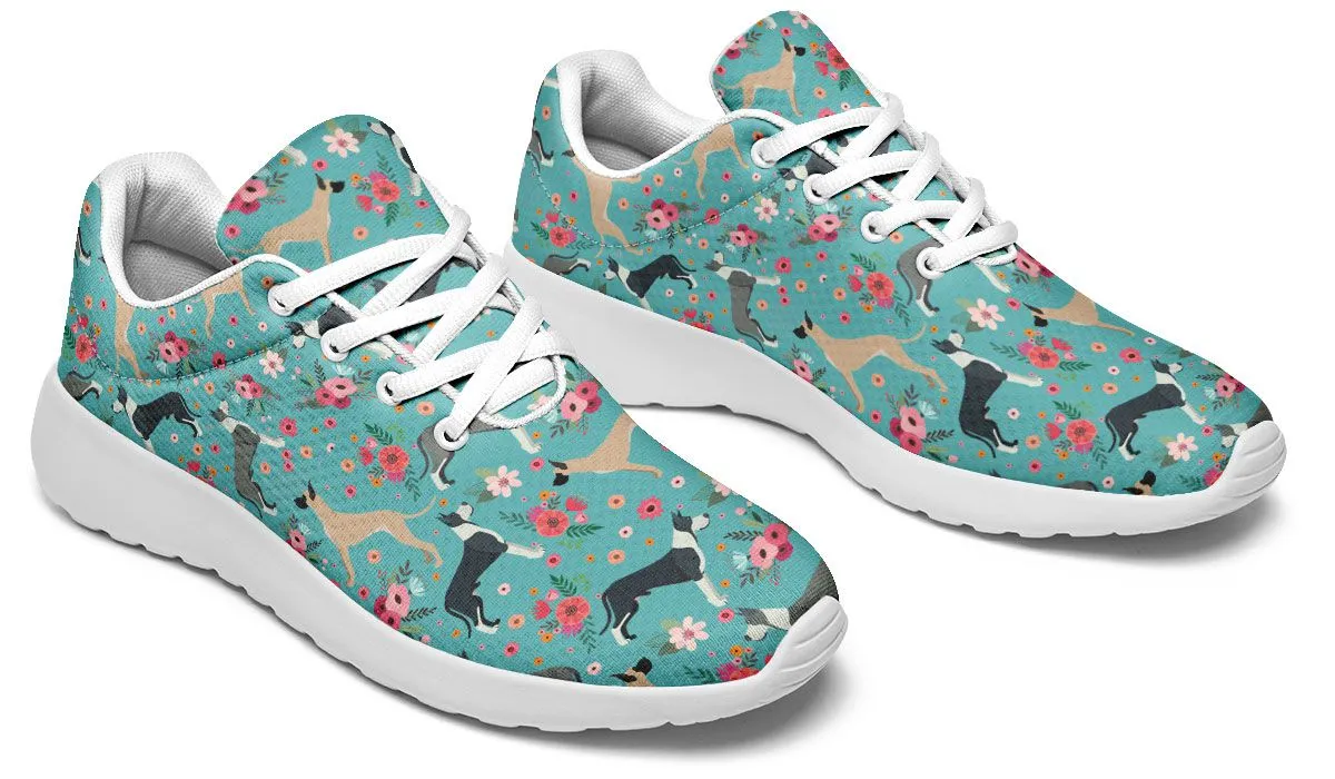 Great Dane Flower Athletic Sneakers