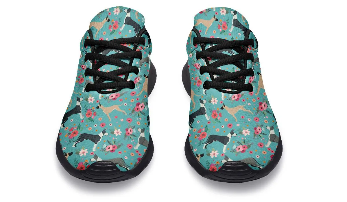 Great Dane Flower Athletic Sneakers