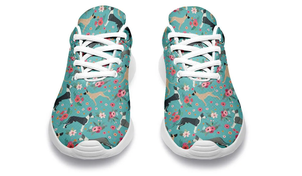 Great Dane Flower Athletic Sneakers