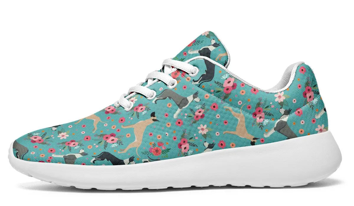 Great Dane Flower Athletic Sneakers
