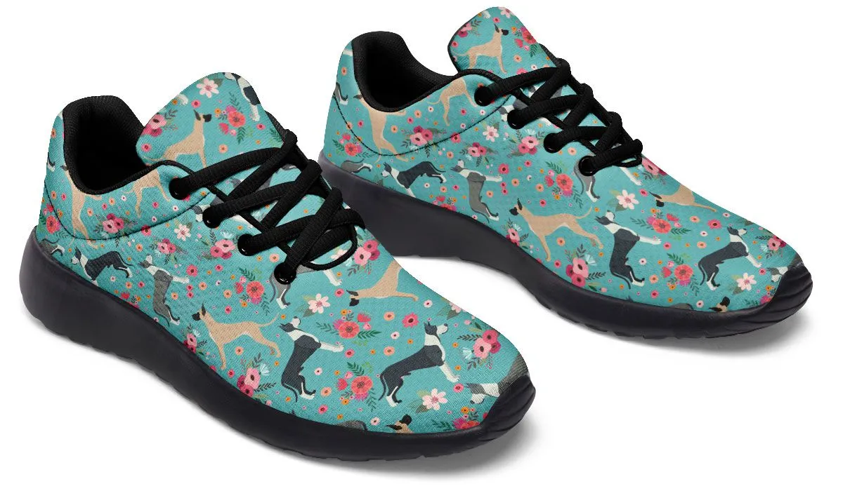 Great Dane Flower Athletic Sneakers