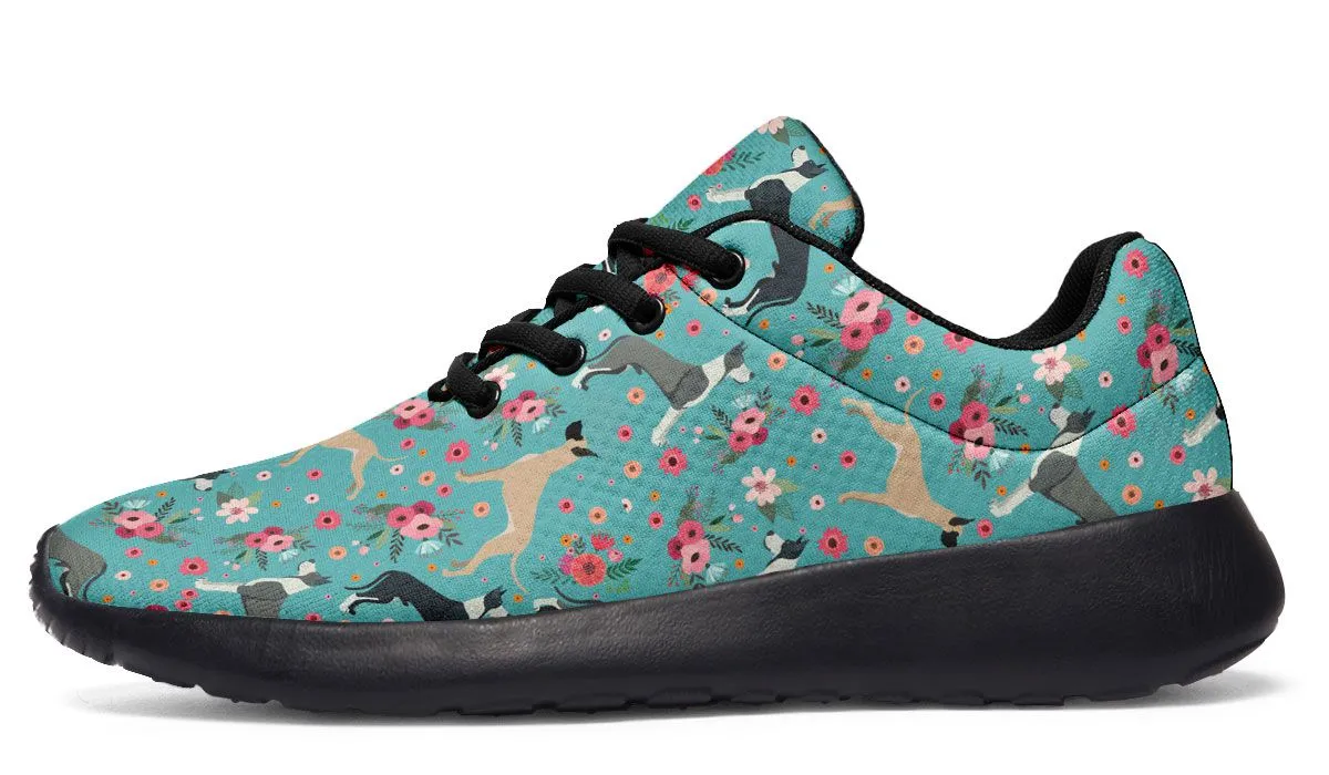Great Dane Flower Athletic Sneakers