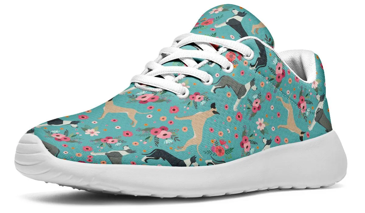 Great Dane Flower Athletic Sneakers