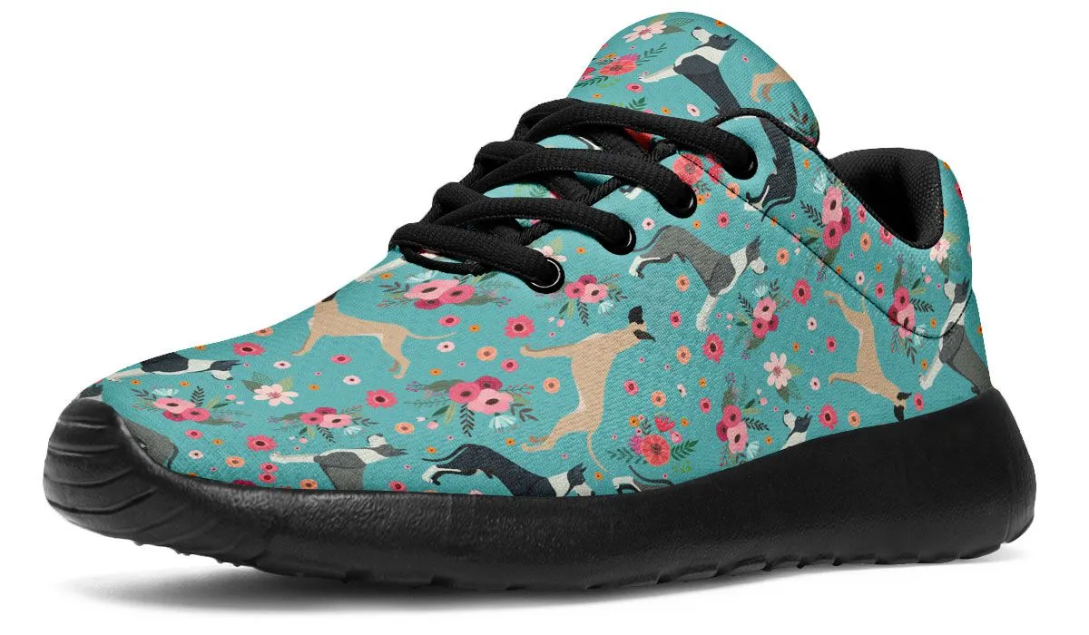 Great Dane Flower Athletic Sneakers