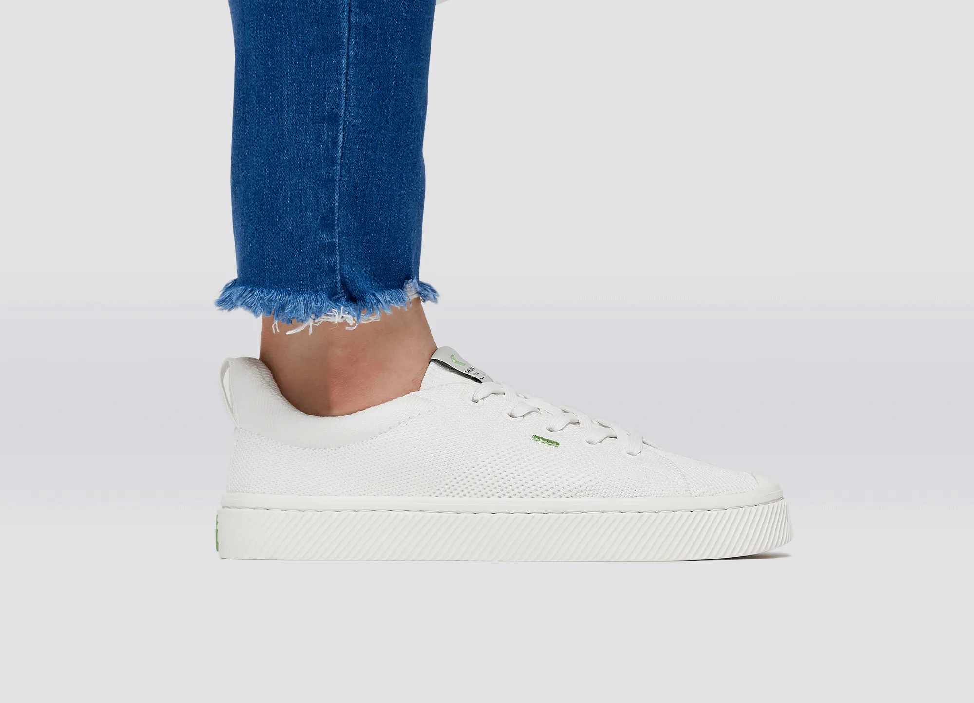 IBI Low Off White Knit Sneaker Women