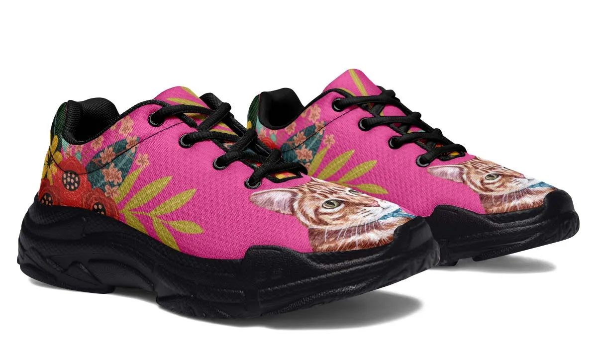 Joyful Tabby Cat Chunky Sneakers