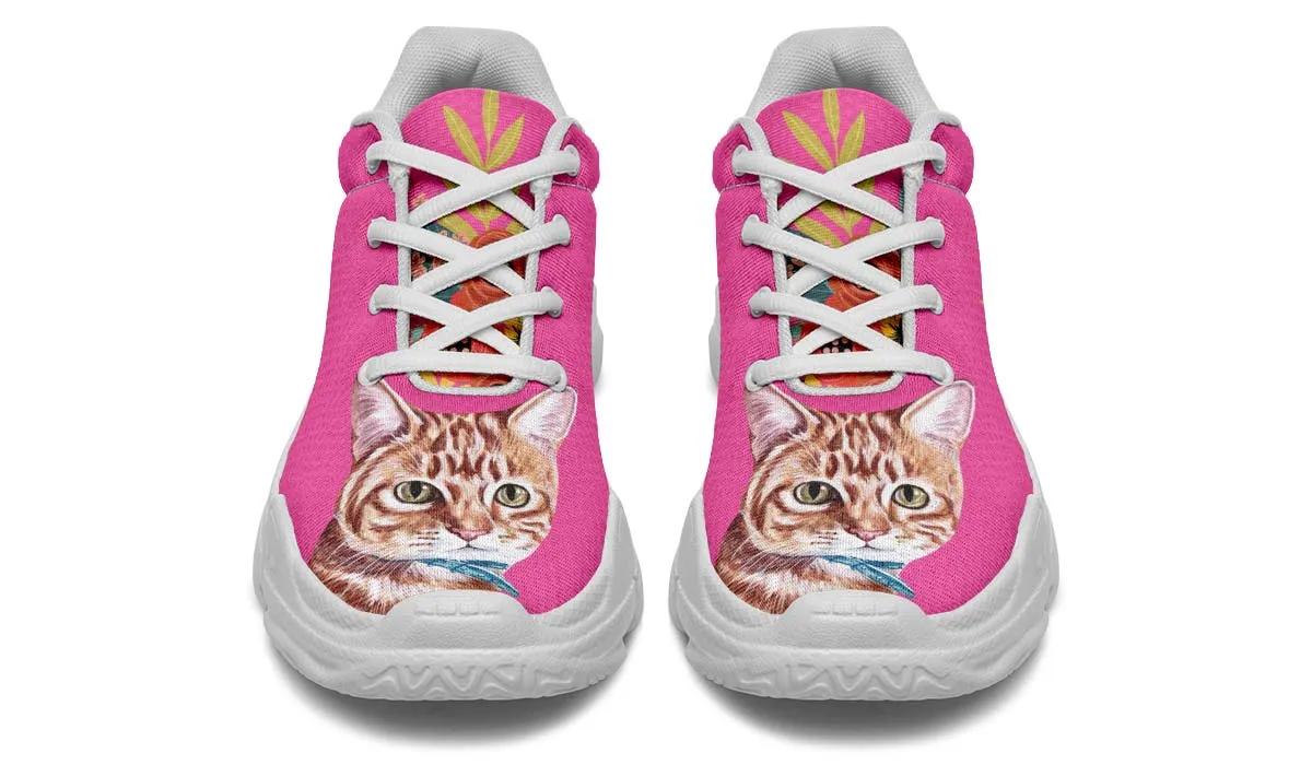 Joyful Tabby Cat Chunky Sneakers