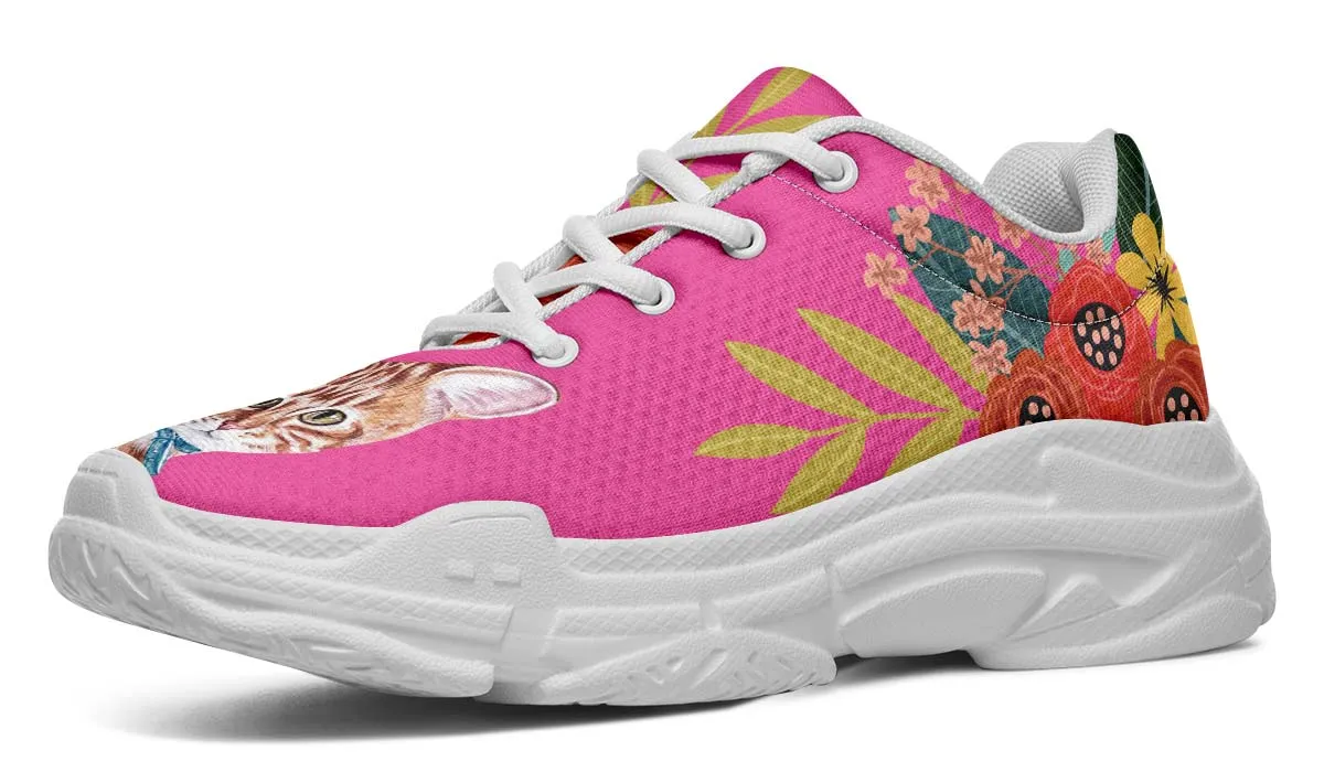 Joyful Tabby Cat Chunky Sneakers