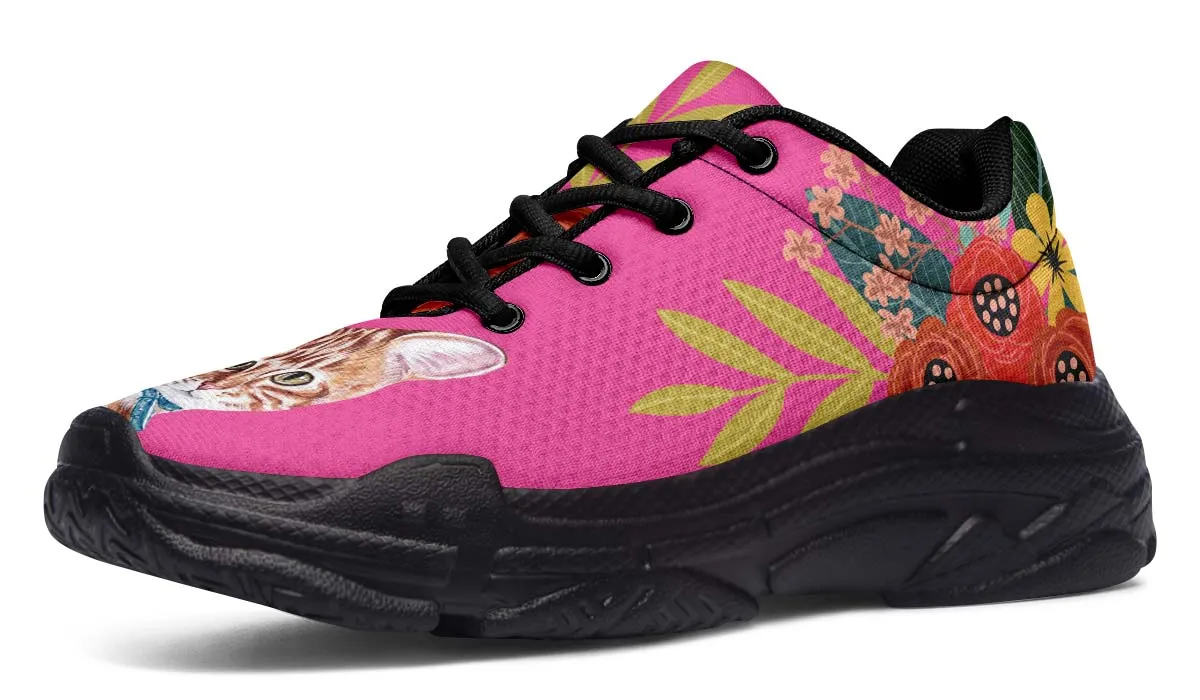 Joyful Tabby Cat Chunky Sneakers