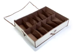 Jumbo Underbed Shoe Organizer with Zipper, Handle, and Clear Window