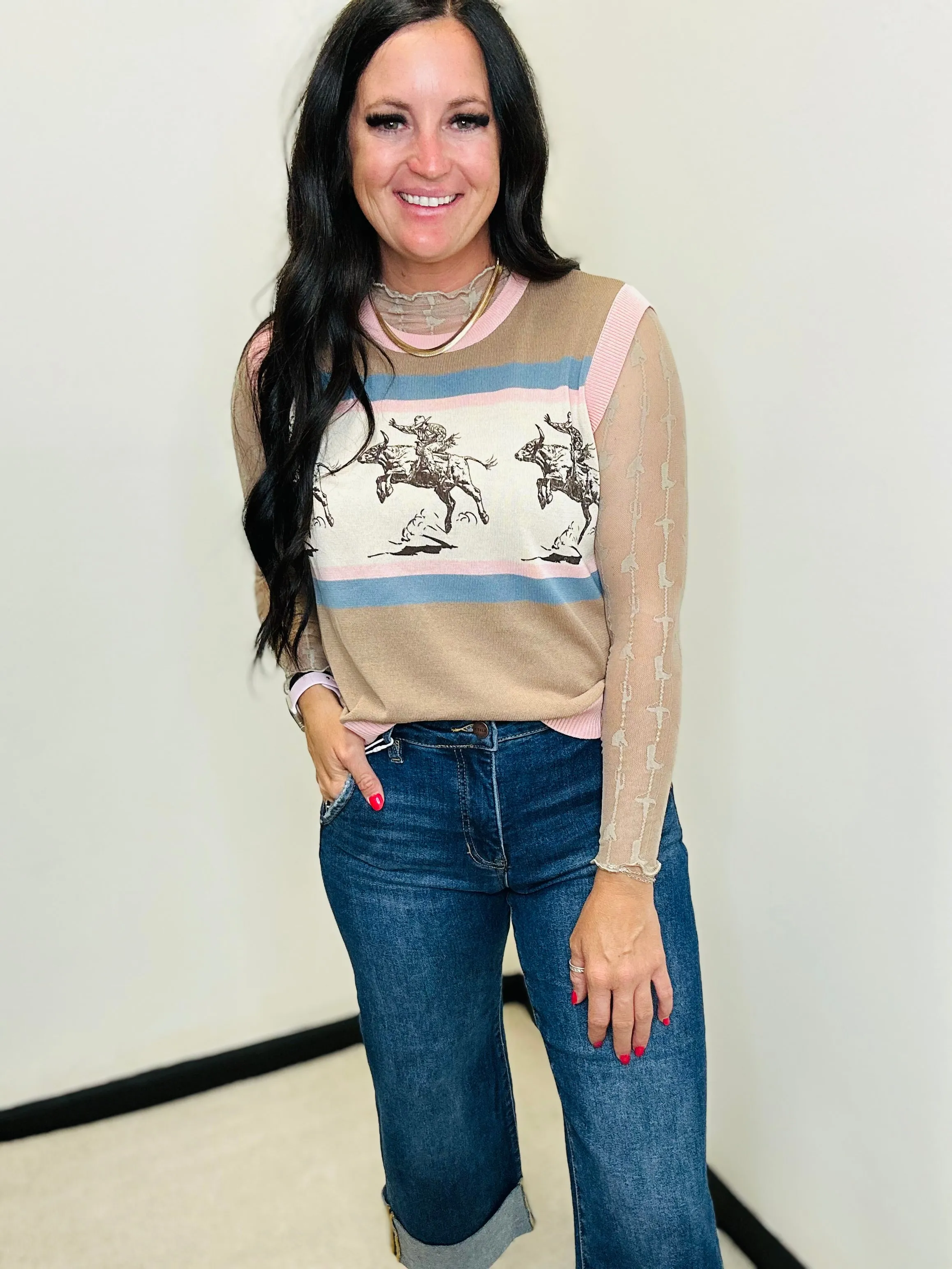 Lariat Lace Top Bone