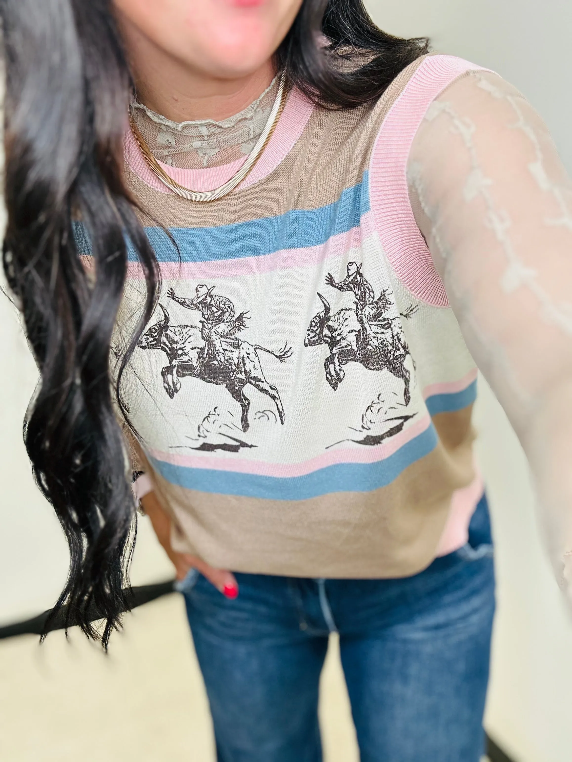 Lariat Lace Top Bone