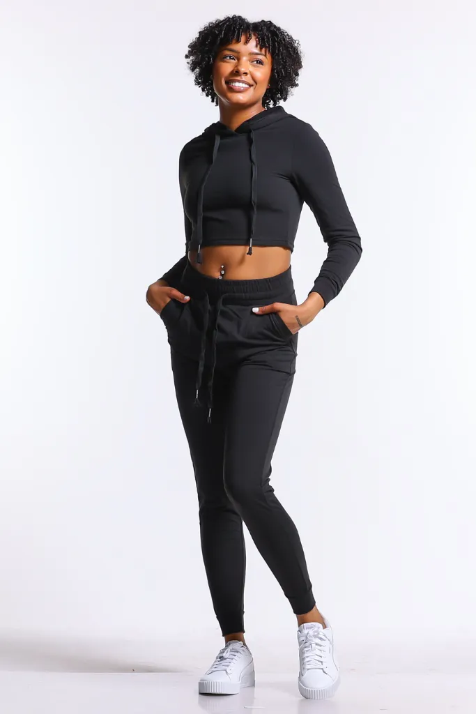 Lightweight Hoodie Jogger Set | Black