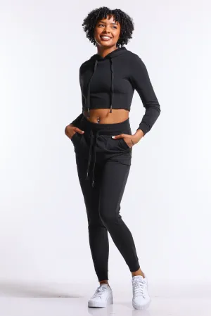 Lightweight Hoodie Jogger Set | Black