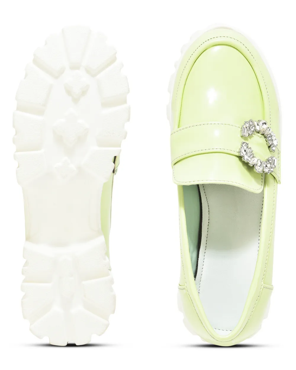 Lime Green Slip-on Embellished Loafer
