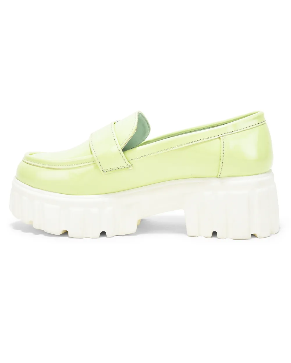 Lime Green Slip-on Embellished Loafer
