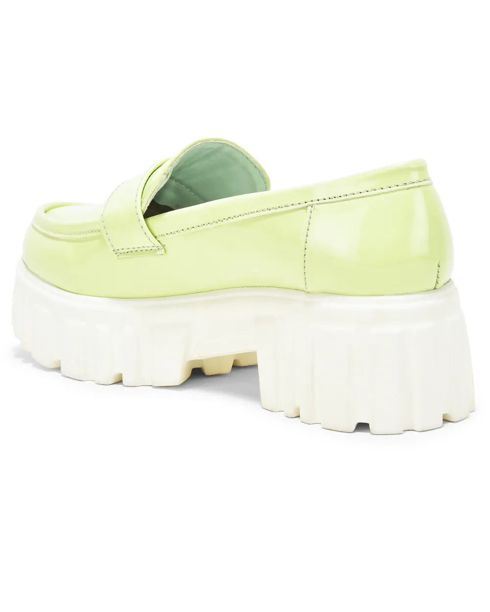 Lime Green Slip-on Embellished Loafer