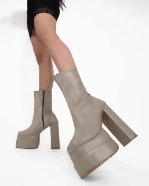 Littlebox Aevitas Platform Boots In Mocha