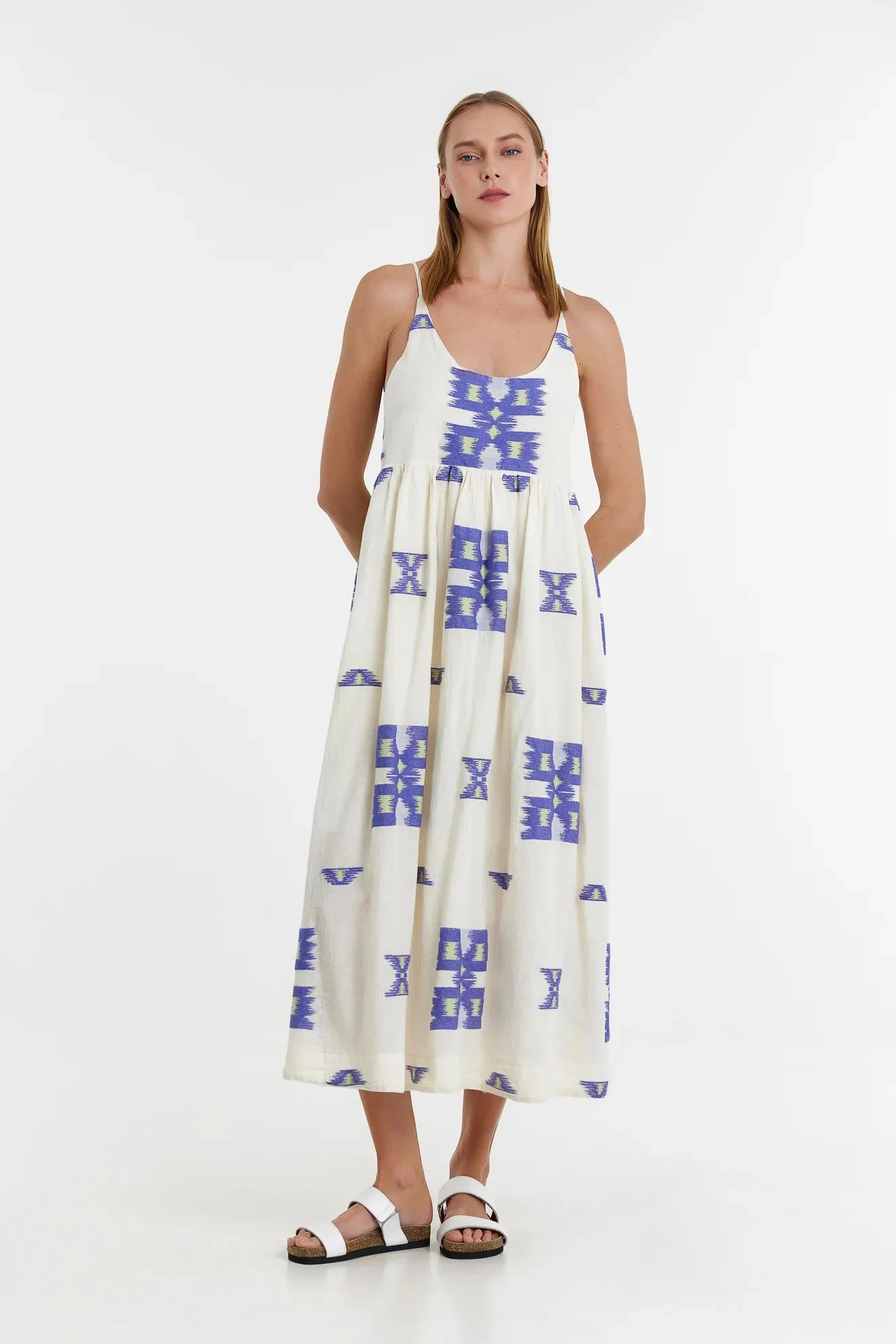 Markella Dress Blue/Lime