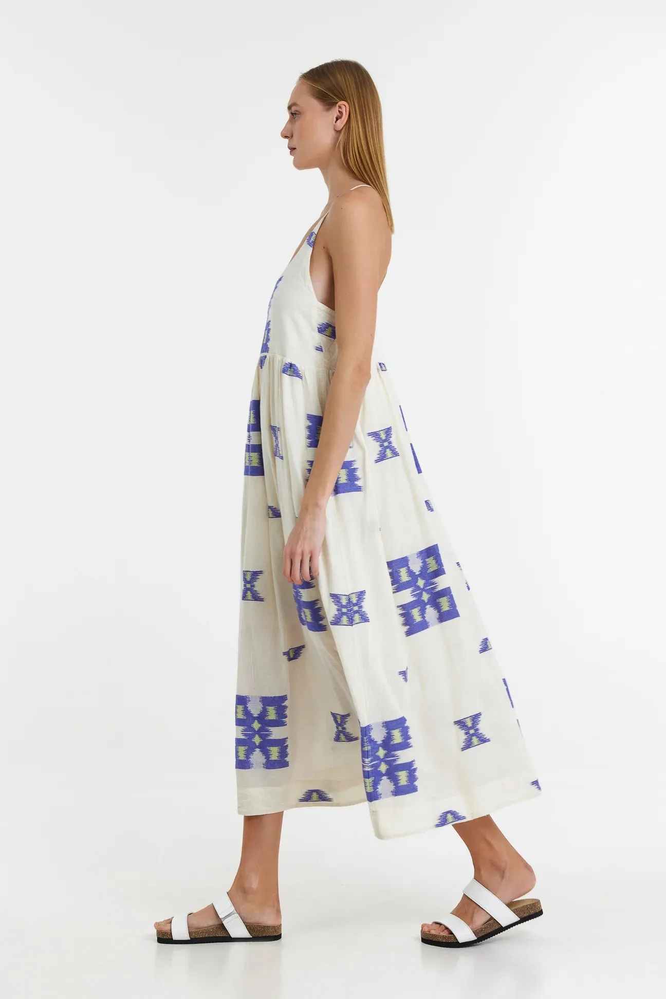 Markella Dress Blue/Lime