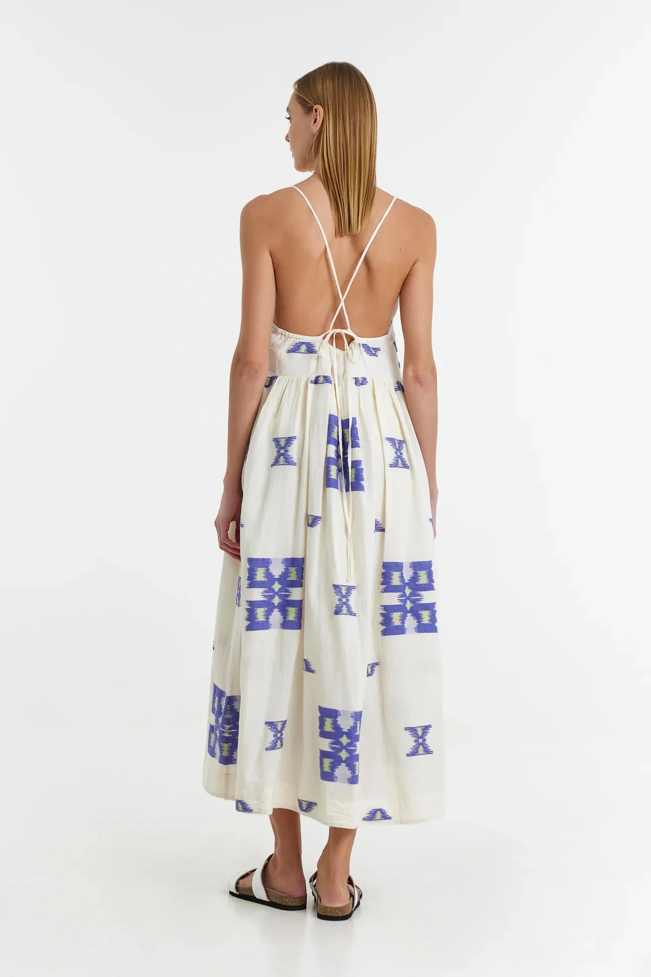 Markella Dress Blue/Lime