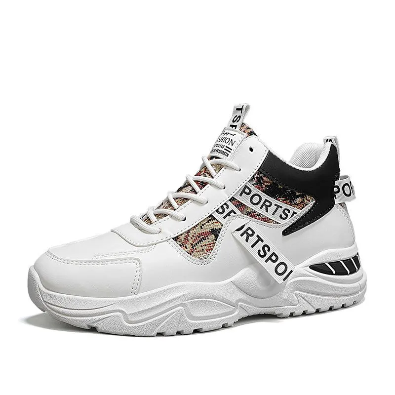 Men's new mid top thick soled trendy and durable shoes