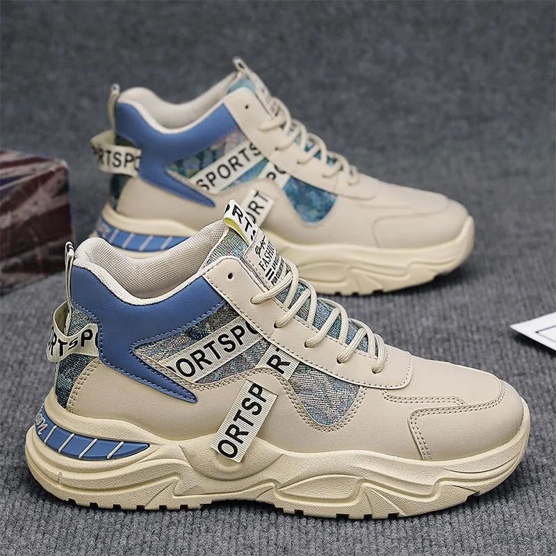 Men's new mid top thick soled trendy and durable shoes