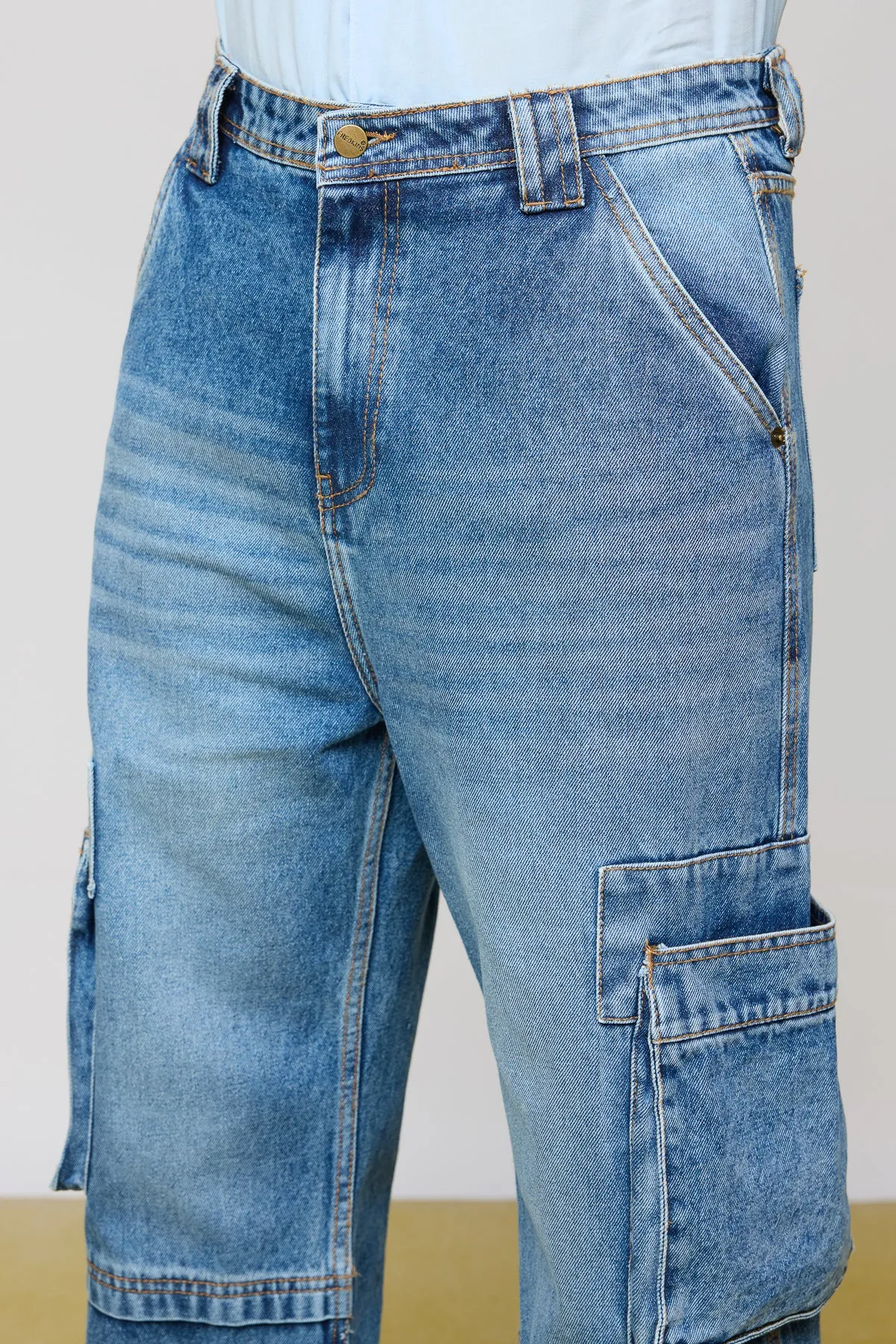Mid Blue Men's Utility Jeans