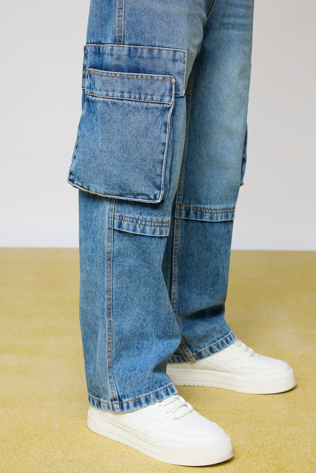 Mid Blue Men's Utility Jeans