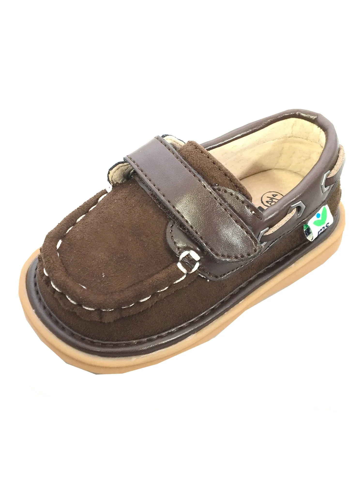 Mooshu Trainers Boys Chocolate Casual Squeaky Boat Sawyer Shoes 3-4 Baby