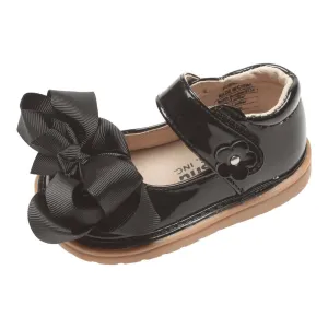 Mooshu Trainers Little Girls Black Patent Bow Squeak Mary Jane Shoes 5-9 Toddler