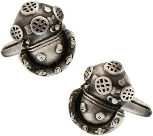 MRCUFF Diver Diving Scuba Helmet Sponge Tarpon Springs Florida Pair Cufflinks in a Presentation Gift Box & Polishing Cloth