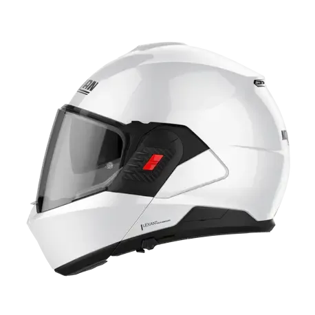 Nolan N120-1 Classic N-COM Metal White Motorcycle Helmet