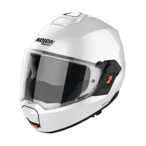 Nolan N120-1 Classic N-COM Metal White Motorcycle Helmet