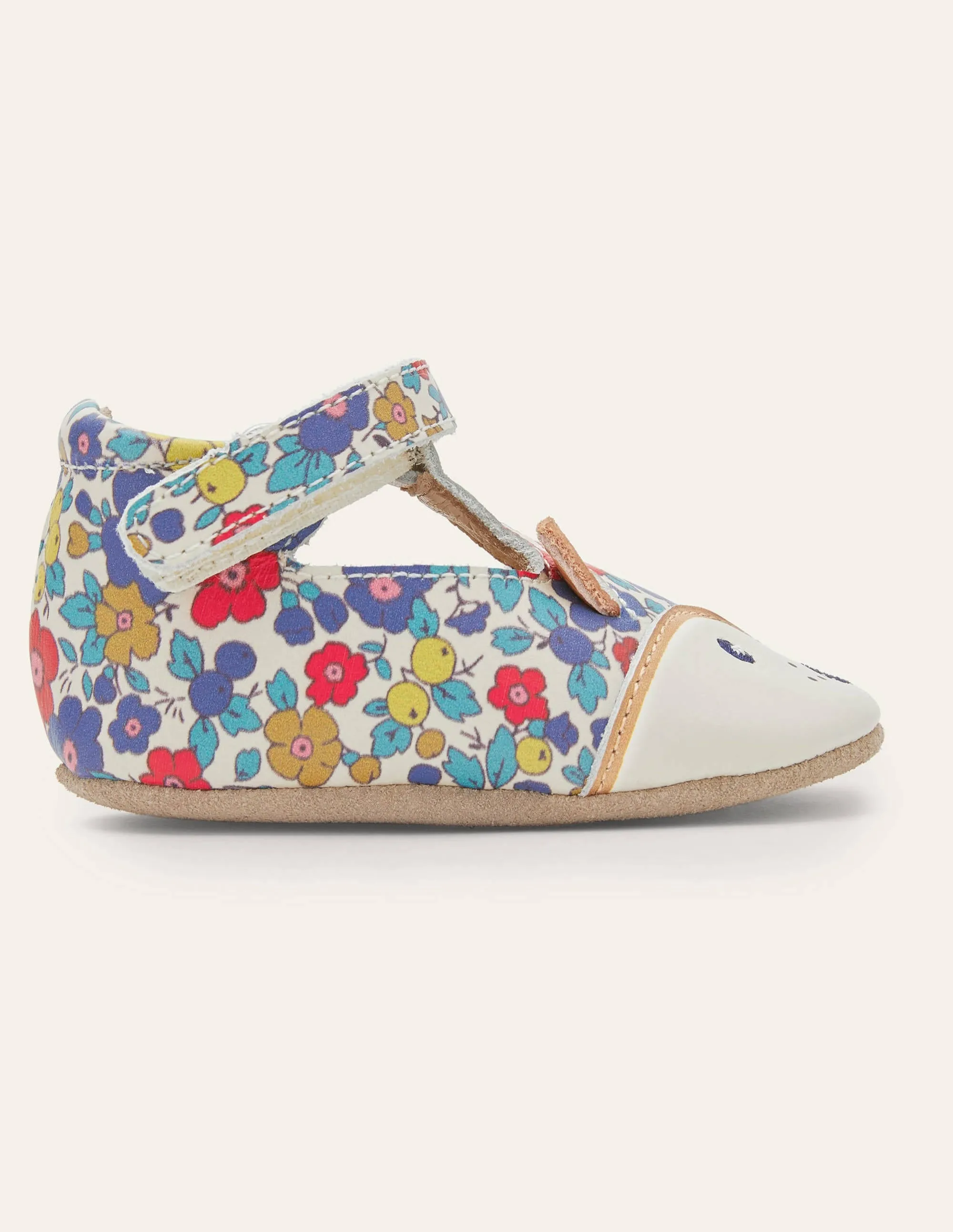 Novelty Leather Baby Shoes-Floral Fox
