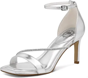 Pasuot Strappy Heels for Women - Open Square Toe Sparkly Stiletto Heel, Rhinestone Straps High Heeled Sandals for Party Prom Homecoming Office Wear, Gold Silver Black Nude, Not for Wide Feet