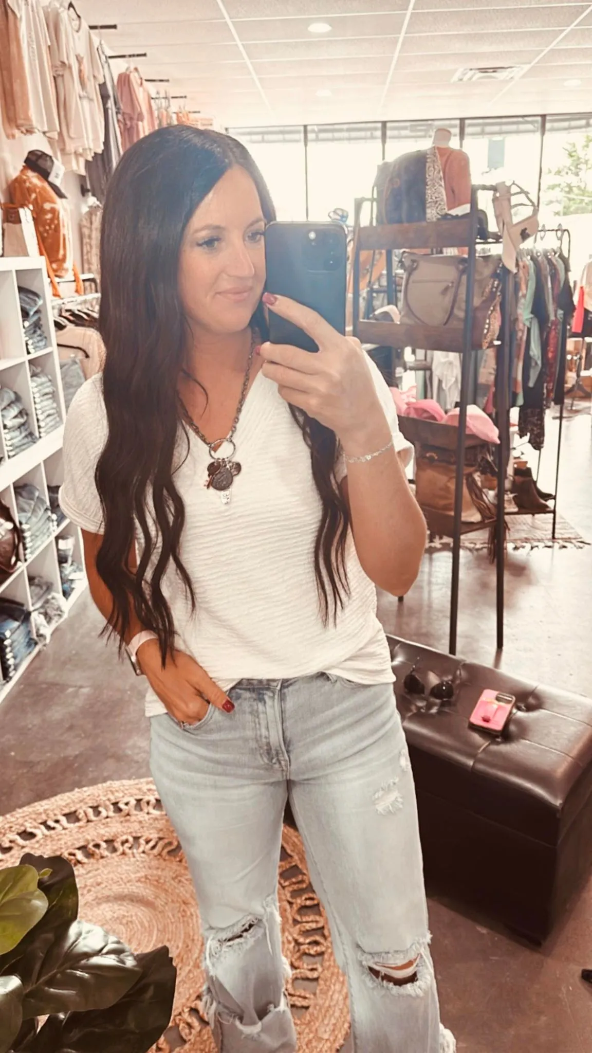 Pattie Khaki Textured Knit Short Sleeve Top
