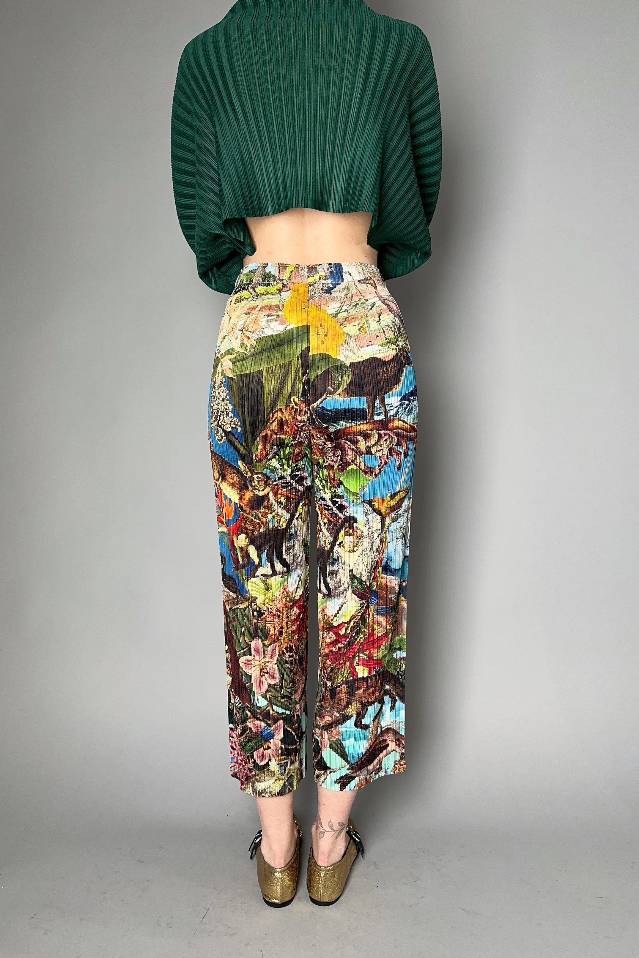 Pleats Please Issey Miyake Aurora Jungle Pants in Multicolour