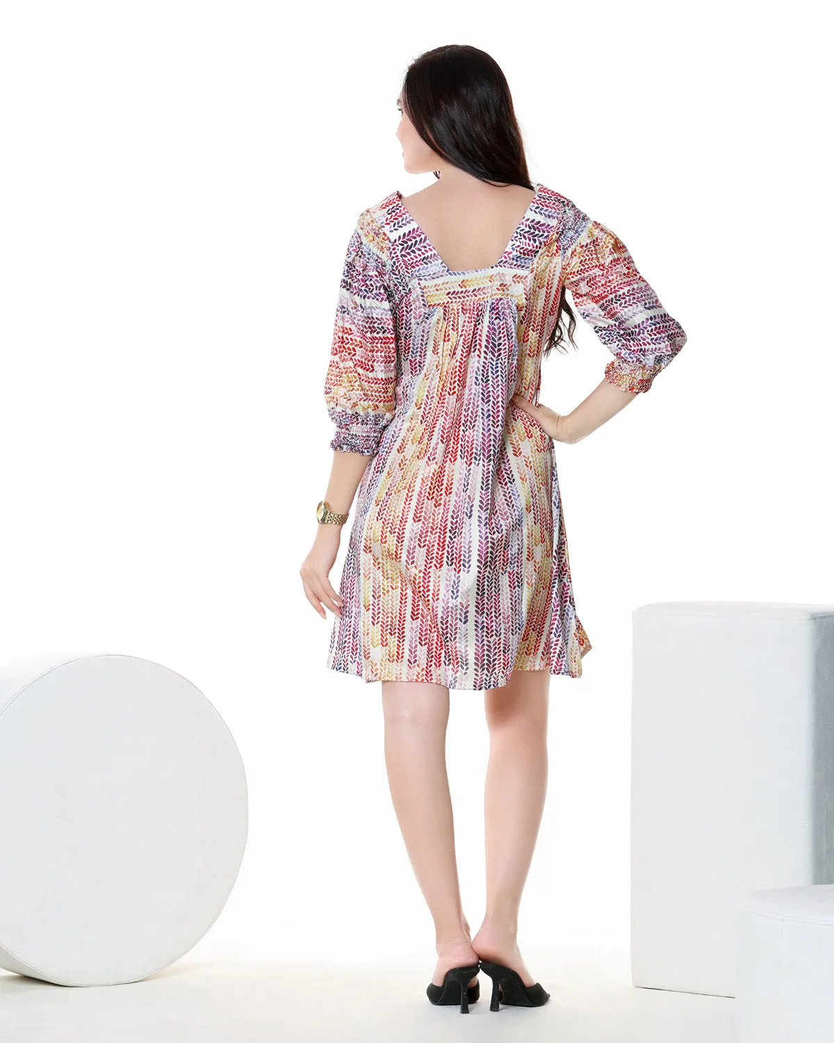 Printed A-Line Dress