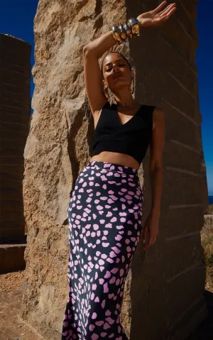 Renzo Skirt In Pink On Black Cloud