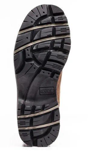ROYER 8" Composite Toe Brown Leather Work Boots In Rubber Toecap Protection