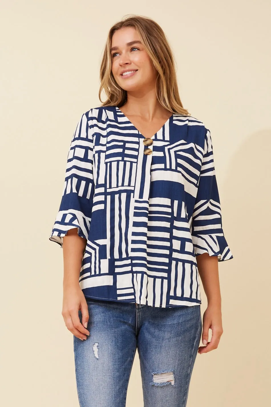 RUE STRIPE PRINT TOP
