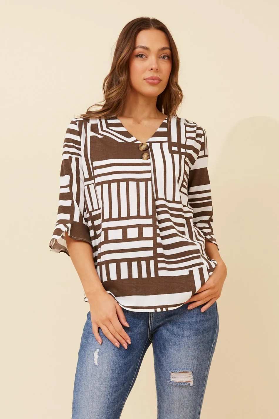 RUE STRIPE PRINT TOP