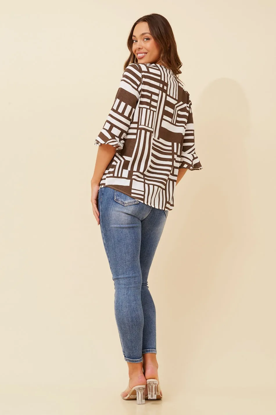 RUE STRIPE PRINT TOP
